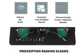 Intellilens Nvision Unisex Power Reading Blue Cut Anti Reflection Full Frame Spectacles Glasses For Mobile Laptop Tablet Computer - (+2.25, Black)